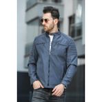 Oksit Abuja Slim Fit Fermuar Detaylı Dik Yaka Su Itici Erkek Mevsimlik Mont - Füme