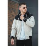 Oksit Believe Baskılı Suya Dayanaklı Slim Fit Erkek Mevsimlik Mont Yağmurluk - Siyah - 2XL