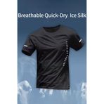 Oksit Classic Running Ice Silk Erkek Sporcu Tişört Nefes Alabilir Hızlı Kuruyan Koşu ve Fitness Tişörtü