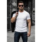 Oksit Ftx California Flok Baskı Detaylı Premium Fitilli Kumaş Erkek T-Shirt - Beyaz - 2XL