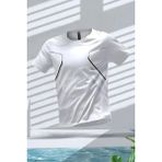Oksit Fusto Slim Fit Performans Antrenman Tshirt Beyaz Renk Erkek Sporcu İçin Mikro Polyester - XL