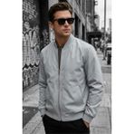 Oksit Guezy Astarlı Kolej Yaka Slim Fit Mevsimlik Erkek Bomber Ceket Mont - Su Itici Kumaş - Gri
