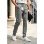 Oksit Gurkha Stil Yan Ayarlı Metal Tokalı Slim Fit Erkek Kumaş Pantolon Özel Kesim Kruvaze Bel - Antrasit - 31