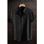 Oksit Laend Slim Fit Esnek Likralı Kısa Kol Hakim Yaka Erkek Gömlek
