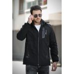 Oksit Majuro Outdoor Su Soğuk Rüzgar Geçirmez Içi Kürklü Dolgulu Softshell Erkek Dağcı Kampcı Kayakcı Montu - Siyah