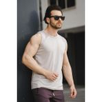Oksit Mozi Mikro Polyester Slim Fit Performans Antrenman Sporcu Erkek Atlet - Gri