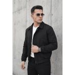 Oksit Muxi Slim Fit Fermuarlı ve Çıtçıt Korumalı Astarlı Suya Dayanıklı Erkek Mevsimlik Bomber Ceket - 2XL - Siyah