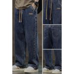 Oksit Reax Rayn Beli Lastikli Ipli Düz Paça Rahat Kesim Erkek Jean Pantolon - 2XL - Lacivert