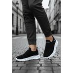 Oksit Wnd 4106 Slip On Nefes Alan Kalın Taban Erkek Sneaker - Siyah - Beyaz