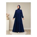 OKTAYUSTA COLLECTİON Çift Kat Büzgülü Lacivert Mevlana Ferace