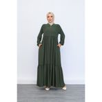 OKTAYUSTA COLLECTİON Çift Kat Büzgülü Mevlana Haki Ferace