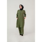 Oktayusta Collection Kadın Pamuklu Hafif Çift Cepli Hac ve Umre Ikili Takım - Haki - 48