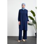 Oktayusta Collection Kadın Pamuklu Hafif Çift Cepli Hac ve Umre Ikili Takım - Lacivert - 42