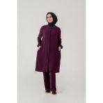 Oktayusta Collection Kadın Pamuklu Hafif Çift Cepli Hac ve Umre Ikili Takım - Mürdüm - 48