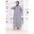 OKTAYUSTA COLLECTİON Mevsimlik Oduncu Tam Boy Gizli Patlı Fermuarlı Ferace