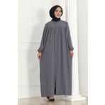 OKTAYUSTA COLLECTİON Robalı Mevlana Kesim Günlük Ferace Gri