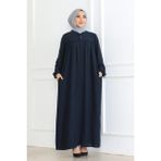 Oktayusta Collection Robalı Mevlana Kesim Günlük Ferace Haki - Lacivert - 2