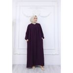 Oktayusta Collection Robalı Mevlana Kesim Günlük Ferace Haki - Mürdüm - 2