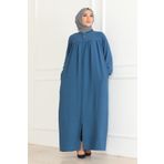 OKTAYUSTA COLLECTİON Robalı Mevlana Kesim Günlük Ferace İndigo Mavi