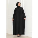 OKTAYUSTA COLLECTİON Robalı Mevlana Kesim Günlük Siyah Ferace