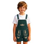 Oktoberfest erkek çocuk baskılı askılı bayram geleneksel pantolon erkek rahat Wiesn kıyafet, asker yeşili, 4-5 Yaş