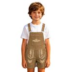 Oktoberfest erkek çocuk baskılı askılı bayram geleneksel pantolon erkek rahat Wiesn kıyafet, Haki., 12-13 Yaş