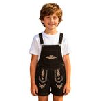 Oktoberfest erkek çocuk baskılı askılı bayram geleneksel pantolon erkek rahat Wiesn kıyafet, Kahverengi, 4-5 Yaş