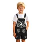 Oktoberfest erkek çocuk tulumu bira baskılı askılı rahat yumuşak geleneksel pantolon genç rahat Wiesn Outfit, Siyah, 10-11 Yaş
