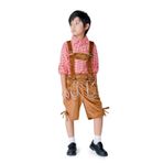 Oktoberfest seti, erkek çocuk gömleği, kareli deri pantolon, askılı geleneksel kıyafet, erkek çocuk, parti, boş zaman, rahat Wiesn, Turuncu., 8-9 Yaş