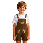 Oktoberfest Tulum Erkek Tulum Baskılı Askılı Hafif Geleneksel Pantolon Erkek Rahat Wiesn Kıyafet, Kahve, 8-9 Yaş