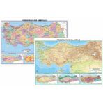 Okul Dünyası Türkiye Fiziki ve Siyasi Haritası Çift Taraflı 50X70 cm