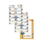 Okul Etiketi Erkek Modeli 10 lu 2 Yaprak Ders Programlı 1 Paket Defter Kitap Etiketi Desenli Renkli Etiket Sarı