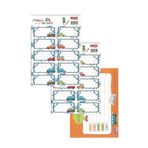 Okul Etiketi Erkek Modeli 10 lu 2 Yaprak Ders Programlı 1 Paket Defter Kitap Etiketi Desenli Renkli Etiket Turuncu