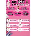 Okul Etiketi Kalem Defter Etiketi Balerin Kızlar Özel Isimli Etiket 6 Figür - 285 Adet - Renkli - 1,5 x 4 ve 2 x 5,5 Cm