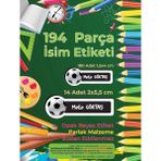 Okul Etiketi Kalem Defter Etiketi, Bjk Etiketi - 194 Adet Opak Sticker - Renkli