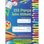 Okul Etiketi Kalem Defter Etiketi, Gökkuşağı - 213 Adet Opak Sticker - Renkli