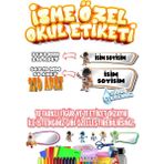 Okul Etiketi Kalem Defter Etiketi Özel Isim Yazılabilen Etiket Seti SET08