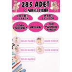 Okul Etiketi Kalem Defter Etiketi Peri Okulu Özel Isimli Etiket 5 Figür - 285 Adet - Renkli - 1,5 x 4 ve 2 x 5,5 Cm