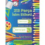 Okul Etiketi Kalem Defter Etiketi, Şirin Dinazor - 213 Adet Opak Sticker - Renkli