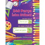 Okul Etiketi, Kalem Defter Etiketi, Şirin Dinazor Etiketi - 240 Adet Folyo Sticker - Renkli