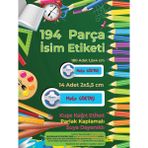 Okul Etiketi Kalem Defter Etiketi, Ts Etiketi - 194 Adet Opak Sticker - Renkli