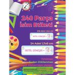 Okul Etiketi, Kalem Defter Etiketi, Unicorn Etiketi - 240 Adet Folyo Sticker - Renkli