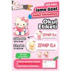 Okul Etiketi Kalem Defter Isimli Etiket Isim Yazılabilen Hello Kety - 190 Adet Özel Tasarım - Karışık - Yok