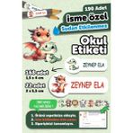 Okul Etiketi Kalem Defter Isimli Etiket Isim Yazılabilen Sevimli Hayvanlar - 190 Adet Özel Tasarım - Karışık - Yok