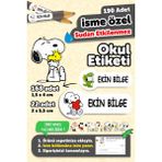 Okul Etiketi Kalem Defter Isimli Etiket Isim Yazılabilen Snopy - 190 Adet Özel Tasarım Etiket - Karışık - Yok