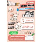 Okul Etiketi Kalem Defter Isimli Etiket Isim Yazılabilen Tatlı Hayvanlar - 190 Adet Özel Tasarım - Karışık - Yok