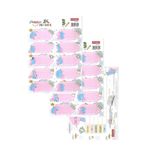 Okul Etiketi Kız Modeli 10 lu 2 Yaprak Ders Programlı 1 Paket Defter Kitap Etiketi Desenli Renkli Etiket Pembe