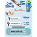 Okul Etiketi SUDAN ETKİLENMEZ, Kalem Defter Etiketi Brawl Star Temalı Özel Isim Yazılabilen Etiket - 252ADET - Çok Renkli