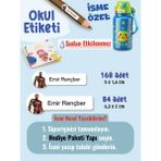 Okul Etiketi SUDAN ETKİLENMEZ, Kalem Defter Etiketi Demir Adam Temalı Özel Isim Yazılabilen Etiket - 252ADET - Çok Renkli