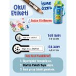 Okul Etiketi SUDAN ETKİLENMEZ, Kalem Defter Etiketi Siyah Beyaz Takım Temalı Özel Isim Yazılabilen Etiket - 252ADET - Çok Renkli